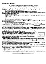 Đề thi học sinh giỏi cấp trường môn Vật lí Khối 11 - Năm học 2011-2012 - Trường THPT Yên Định 2 (Có đáp án)